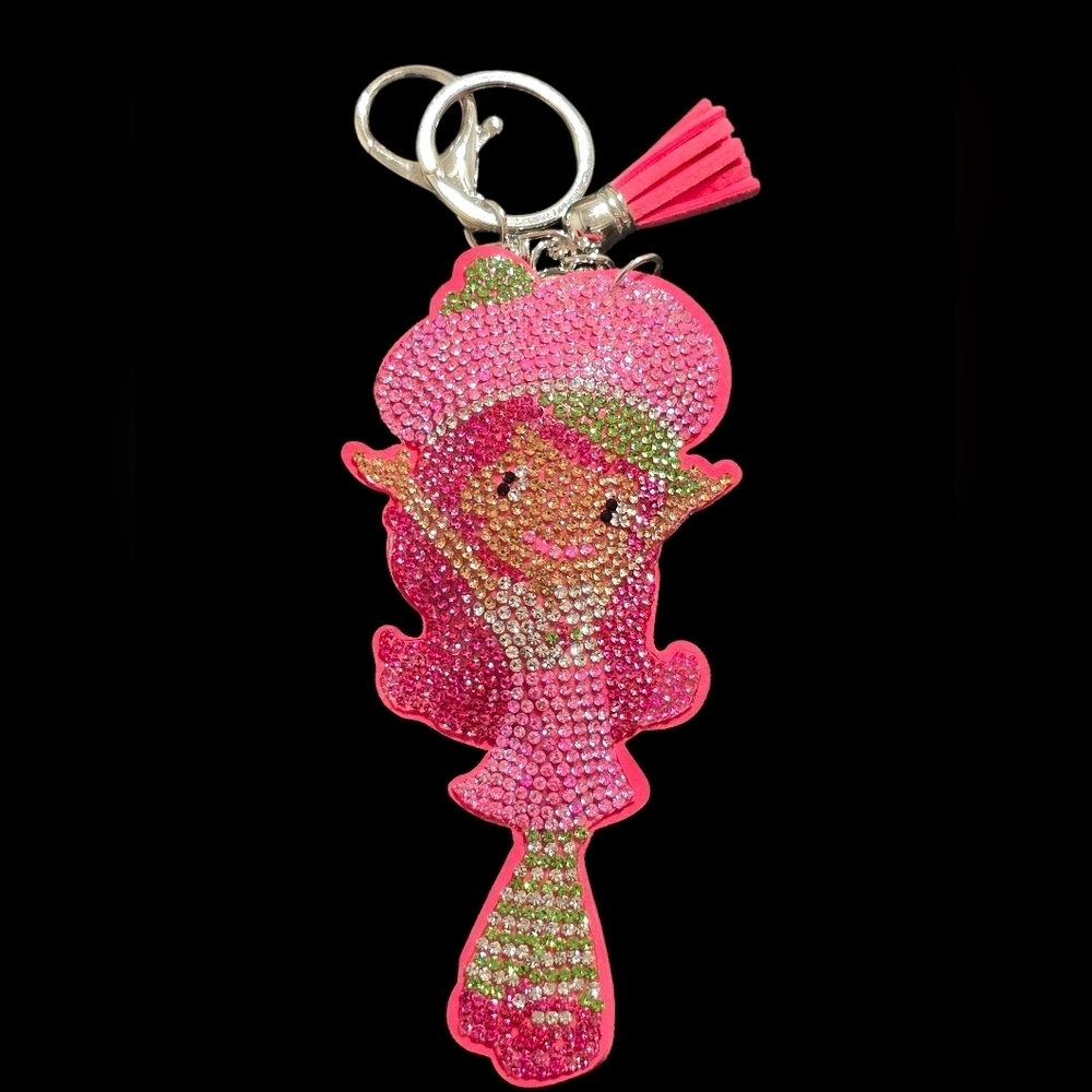 Strawberry Shortcake Rhinestone Bag Charm Keychain